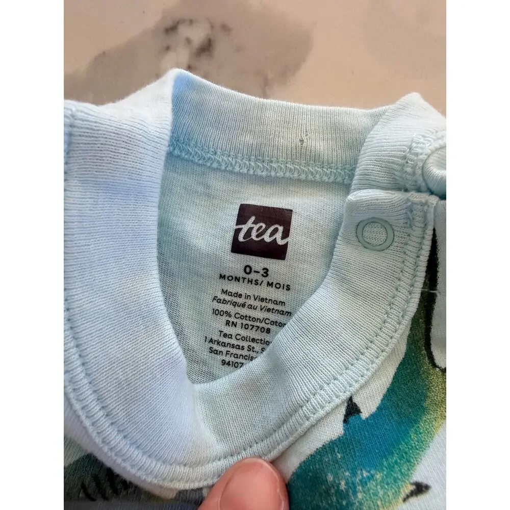 Tea Collection Baby Boy Shark Romper 0-3 Months